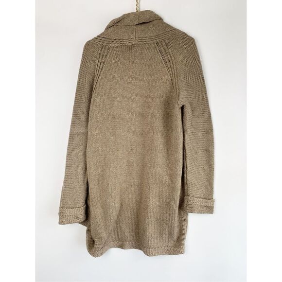 J crew Long open cardigan sweater Open Front Knot Hthr Sandstone Sz S - Picture 4 of 4